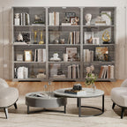 Display Cabinet with Glass Doors, 4-Tier Curio Cabinet with 3 Color Lights for Collectibles, Glass Display Case with Human Body Sensor, Storage Cabinet, White🔥