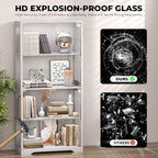 Display Cabinet with Glass Doors, 4-Tier Curio Cabinet with 3 Color Lights for Collectibles, Glass Display Case with Human Body Sensor, Storage Cabinet, White🔥
