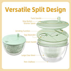 🥗 3-in-1 Large Salad Spinner Set | 5.3 Qt Vegetable Washer with Slicer & Strainer for Kitchen🔥