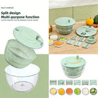 🥗 3-in-1 Large Salad Spinner Set | 5.3 Qt Vegetable Washer with Slicer & Strainer for Kitchen🔥