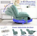 Power Recliner Chair, Massage Rocker Recliner Chairs for Adults with Heated, Oversized Rocker Swivel Chairs for Living Room, Comfy Nursery Rocking Chairs with USB-C Ports and Side Pocket, White🔥