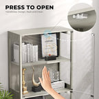 Display Cabinet with Glass Doors, 4-Tier Curio Cabinet with 3 Color Lights for Collectibles, Glass Display Case with Human Body Sensor, Storage Cabinet, White🔥