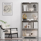 Display Cabinet with Glass Doors, 4-Tier Curio Cabinet with 3 Color Lights for Collectibles, Glass Display Case with Human Body Sensor, Storage Cabinet, White🔥