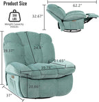 Power Recliner Chair, Massage Rocker Recliner Chairs for Adults with Heated, Oversized Rocker Swivel Chairs for Living Room, Comfy Nursery Rocking Chairs with USB-C Ports and Side Pocket, White🔥